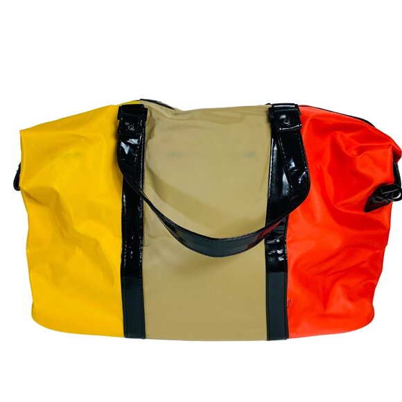 JM New York Colorblock Tote Bag 80s Style Weekender Travel Overnight VTG Fashion - Picture 3 of 15